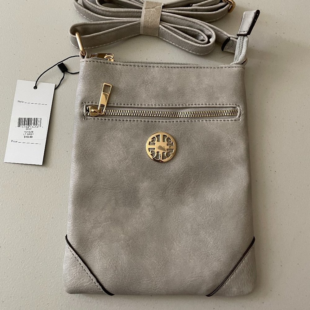 NWT Lt Grey Cross body Purse